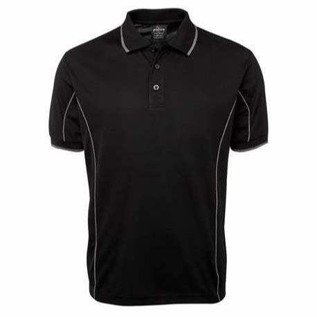 Podium S/S Piping Polo Black/Grey