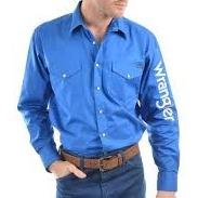 Wrangler Mens LOGO Cobalt Rodeo Shirt