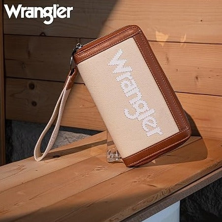 Wrangler Logo Wallet/Wristlet -NATURAL