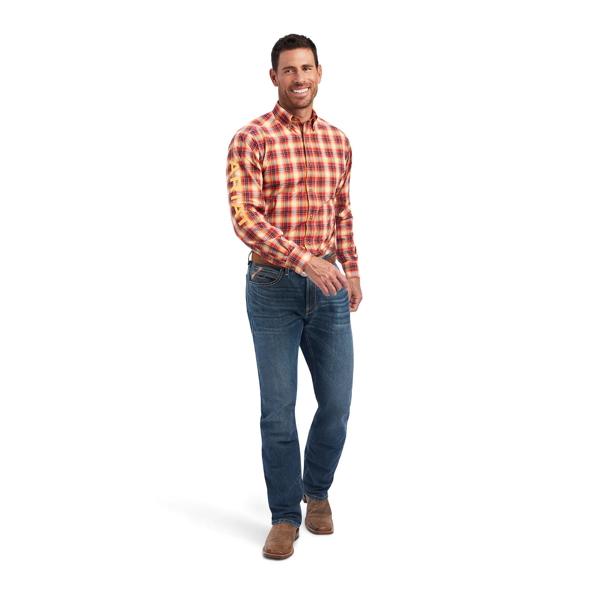 Ariat Mens Pro Series Nayel Stretch Fitted Shirt - Tango Red