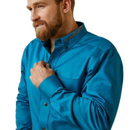 Ariat Team Logo Twill Fitted Shirt - Deep Turquoise