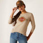 Ariat Womens Southwest Logo L/S tee Oatmeal Heather