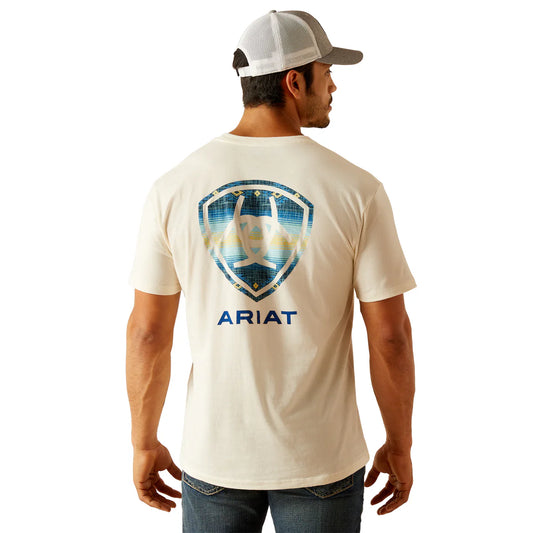 Ariat Men’s Logo fill Tee – Off White