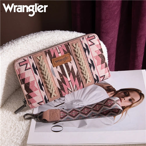 Wrangler Southwestern Art Print Wallet - PINK