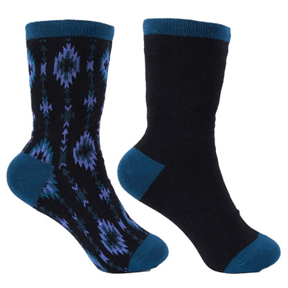 Pure Western Kids Crew Socks - Black/Teal