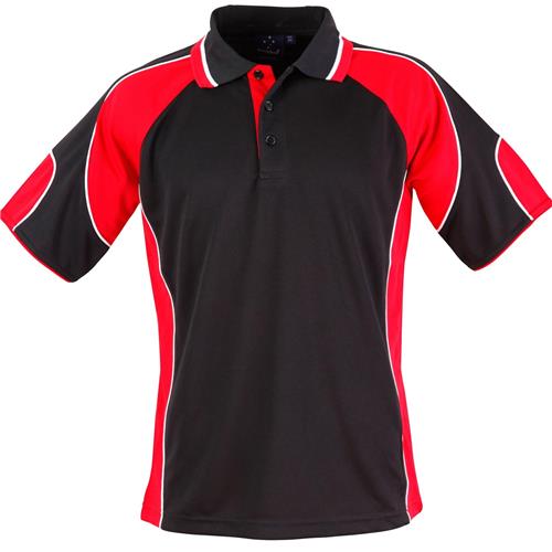 ALLIANCE Mens Black/Red Polo