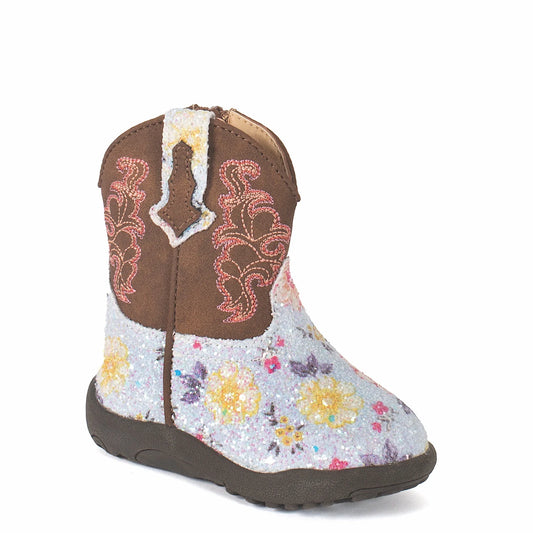 Roper Infant Cowbaby Blue Glitter Floral/Brown