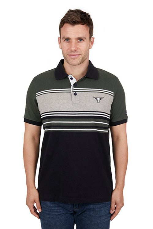 Pure Western Men's Beck SS Polo - Black/Green