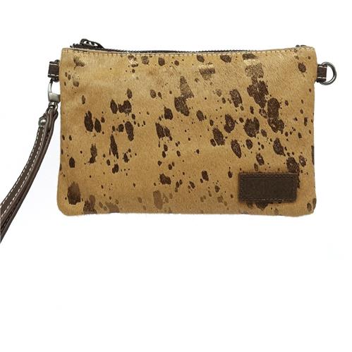 Montana Cowhide Leather Clutch/Crossbody- Gold