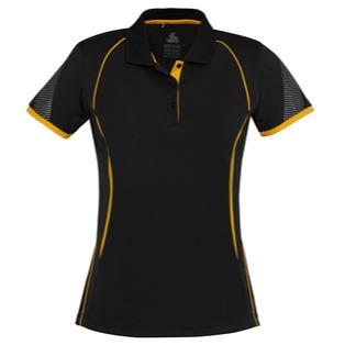 Ladies Razor Black/Gold Polo