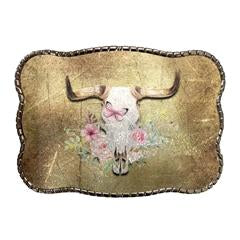 Rustic Boho Cow Skull Buckle