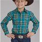 Roper Boy's - Amarillo Collection Shirt - Plaid Green