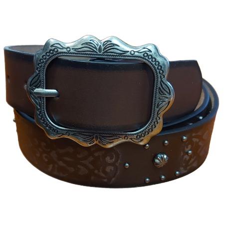 Roper Ladys Belt 11/2" Leather Embossed