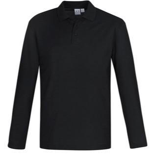 CREW Mens L/S Black POLO