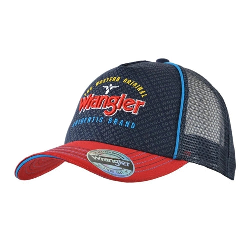 Wrangler Kids Bridge Trucker Cap Navy/Red