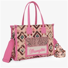 Wrangler Aztec Canvas Tote - Pink