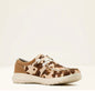 Arait Ladies Hilo tan and white brindle hair on/dark tan suede