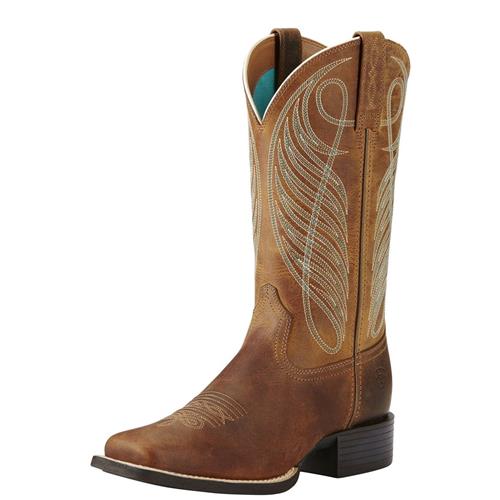 Ariat Ladies Round Up Western Powder Bwn