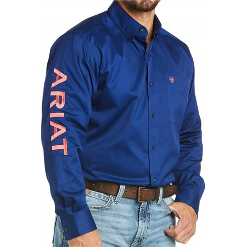 Ariat Mens T/Logo L/S Shirt Blue