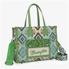 Wrangler Aztec Canvas Tote - GREEN