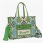 Wrangler Aztec Canvas Tote - GREEN