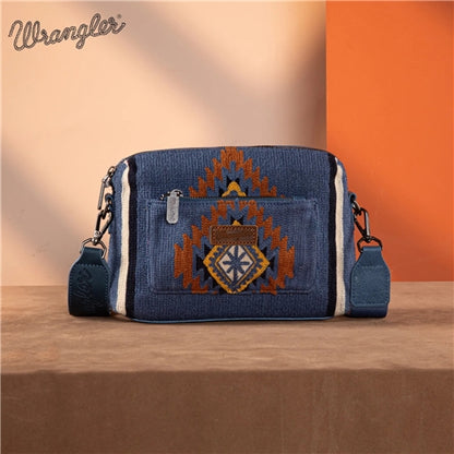 Wrangler Southwestern Knitted Crossbody Bag - Jean