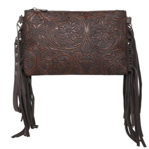 Montana West Tooled Collection Clutch/Crossbody-Coffee