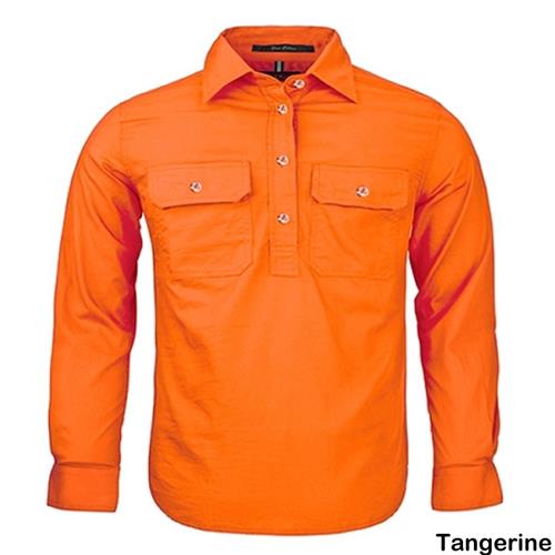 Kids Pilbara C/F L/S Shirt Tangerine