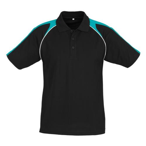 Mens Triton Polo Black/Teal/White