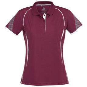 Ladies Razor Maroon/White Polo