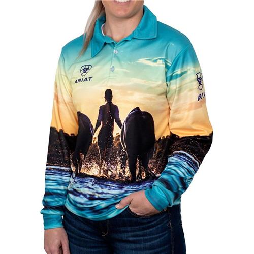 Ariat Fishing Shirt Western Horses