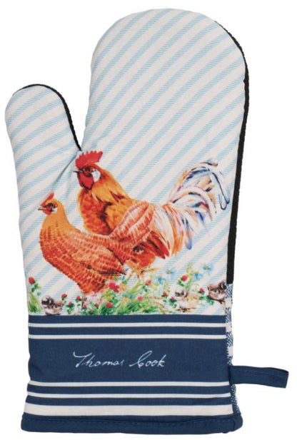 Thomas Cook oven mitt pot holder set - Navy/White