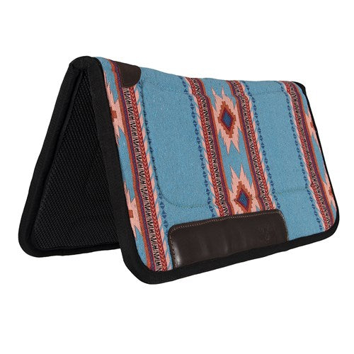 Fort Worth Contoured Saddle Pad Turquoise/Pink 32" x 32"