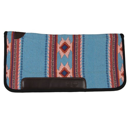 Fort Worth Contoured Saddle Pad Turquoise/Pink 32" x 32"