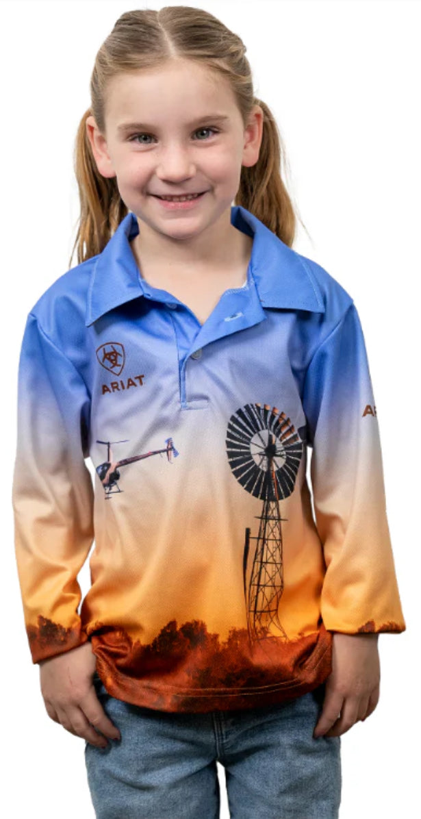 Ariat Kids Fishing Shirt Windmill