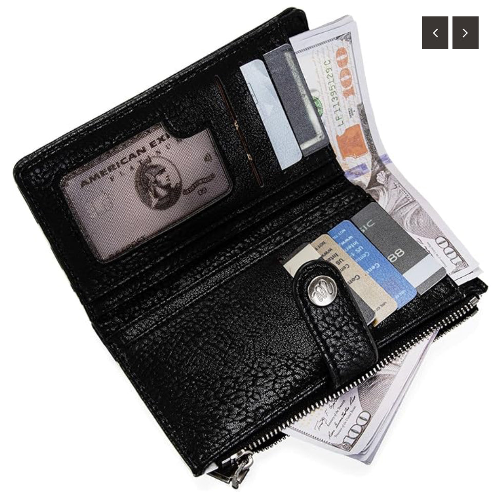 Wrangler Cow Print Bi-Fold Wallet - Black