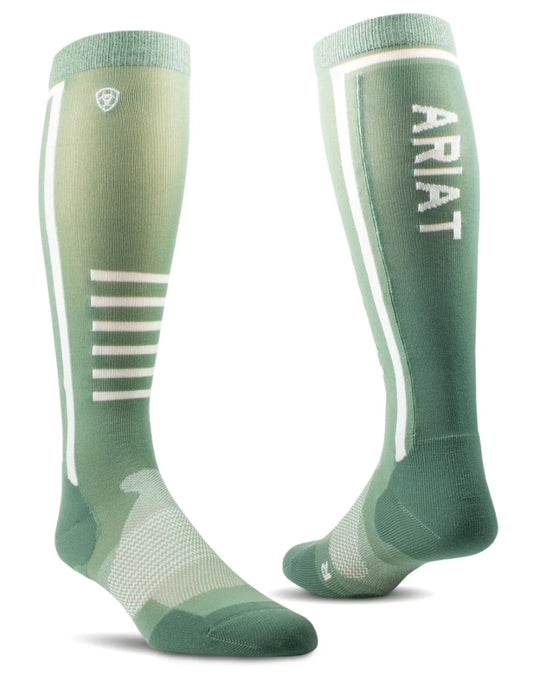 AriatTEK Slimline Performance Socks - LILY PAD/DUCK GREEN