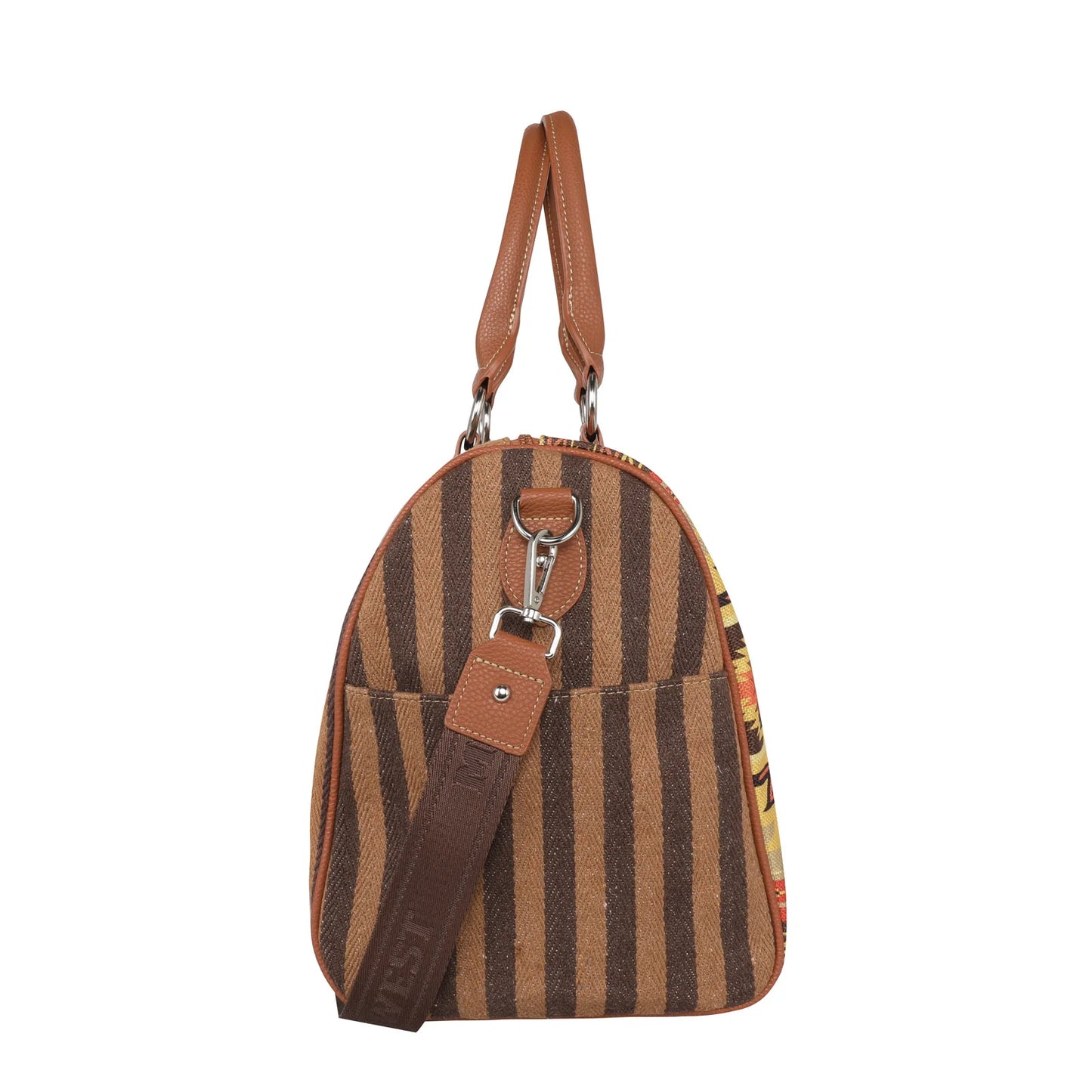 Montana West Aztec Canvas Weekender Bag - Brown