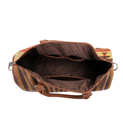 Montana West Aztec Canvas Weekender Bag - Brown