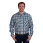 Just Country Mens ‘AUSTIN’ 100% Cotton Full Button Long Sleeve White/Blue/Brown Stripe