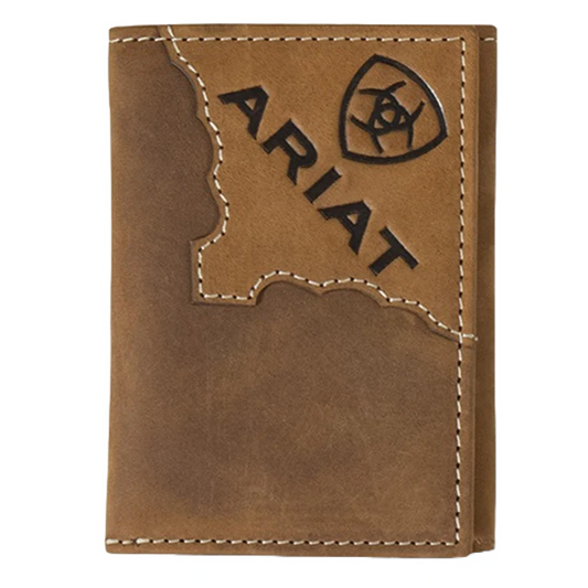 ARIAT Large Tri-Fold Medium Brown Wallet