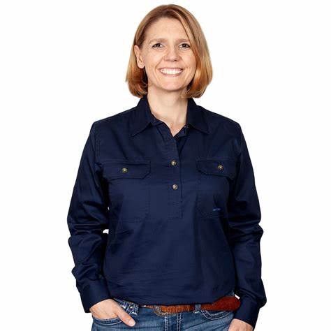 JUST COUNTRY Jahna Ladies Work Shirt Navy