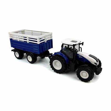 Big Country Toys Remote Control Tractor & Trailer Combo Blue/White