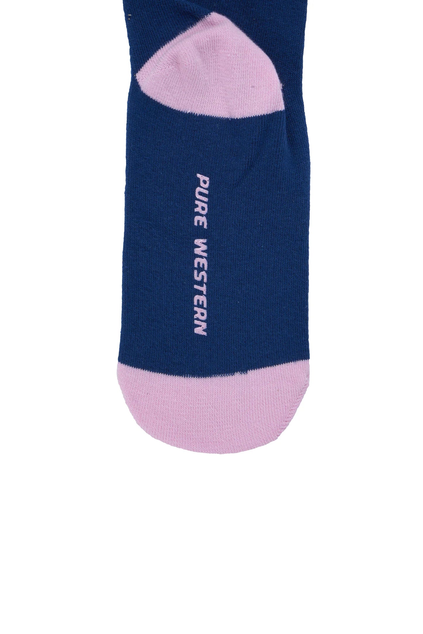 Pure Western Kids Crew Socks - Navy/Pink