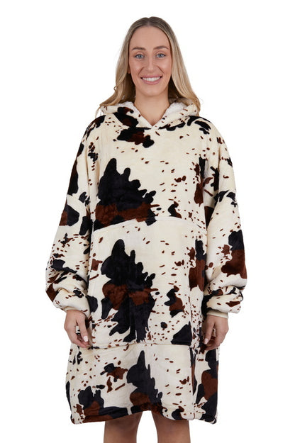 Pure Western Adults Cow Print Snuggle Hoodie