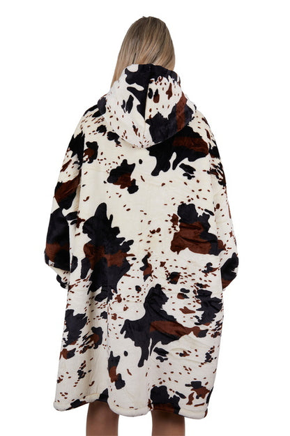 Pure Western Adults Cow Print Snuggle Hoodie