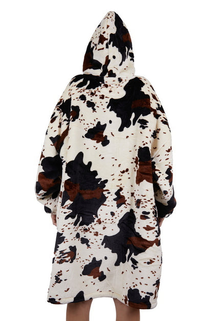 Pure Western Adults Cow Print Snuggle Hoodie