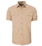 Mens Pilbara Open Front S/S Shirt Clay