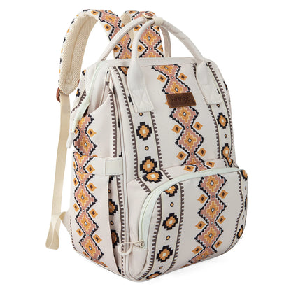 Wrangler Aztec Printed Callie Backpack (Nappy Bag) - Tan