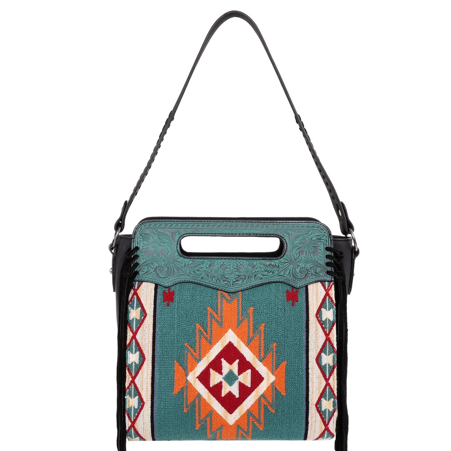 Trinity Ranch Genuine Leather Aztec Tapestry Collection Concealed Carry Hobo